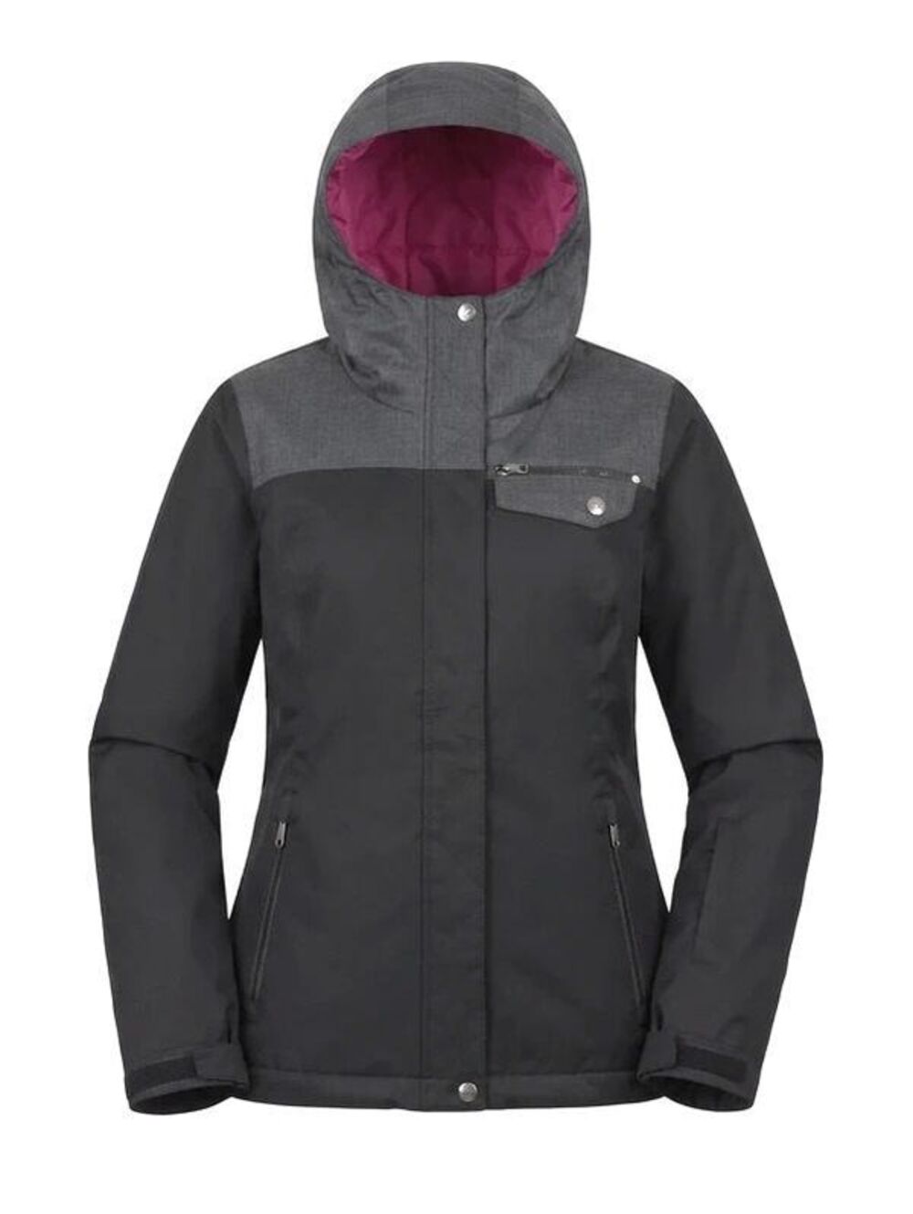 Spyder Women's 8 Sojourn Jacket Black/pink Hood Lining Winter